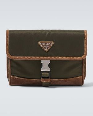Prada Sac A Bandouliere En Re-Nylon Et Daim - Vert