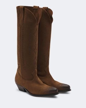 Golden Goose Stivali Cowboy Wish Star - Marrone