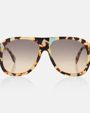 Fendi Gafas De Sol De Aviador Baguette - Marrón