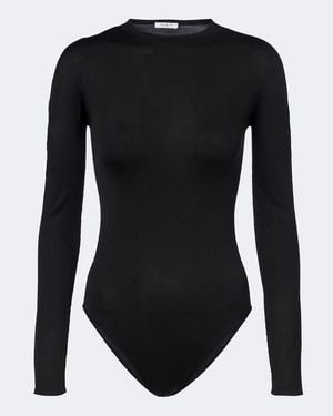 Alaïa Silk-Blend Jersey Bodysuit - Black