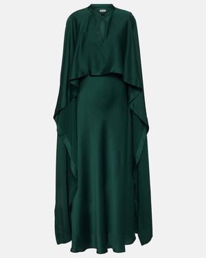 Jonathan Simkhai Amory Cape-Effect Draped Satin Gown - Green