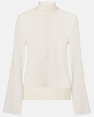 TOTEME Sheer Cotton And Silk Top - White