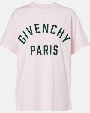 Givenchy Logo Applique Cotton T-Shirt - Pink