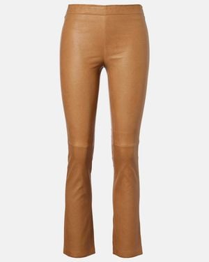 Stouls Jp Twenty Leather Slim Pants - Brown