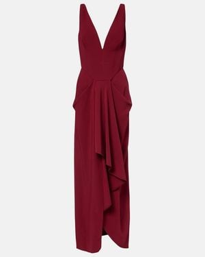 Givenchy Asymmetrical Draped Midi Dress - Red