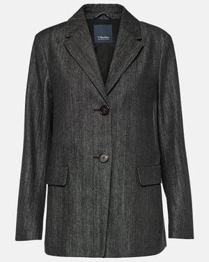 Max Mara Blazer Murano Aus Chambray - Schwarz