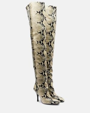 KHAITE Colt 100 Leather Over-The-Knee Boots - Green