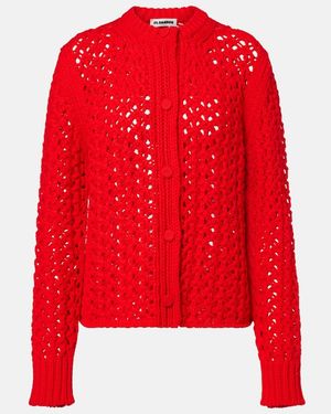 Jil Sander Cardigan Aus Woll-Strick - Rot