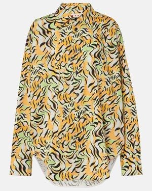 Marni Printed Cotton Shirt - Metallic