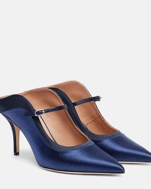 Malone Souliers Delphi 70 Satin Court Shoes - Blue