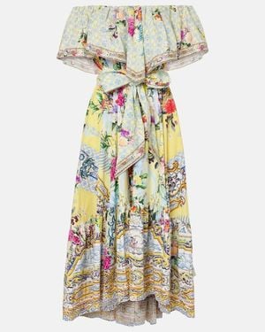 CAMILLA Flor Fantastica Floral Cotton Midi Dress - Metallic