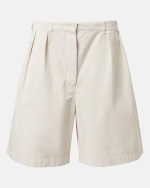 Prada Bermudas De Gabardina De Algodon - Blanco