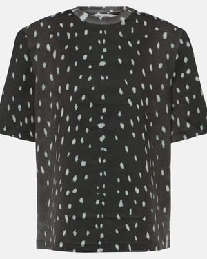 The Attico Padded Printed Cotton T-Shirt - Black