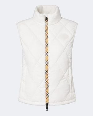 Burberry Steppweste Check - Weiß