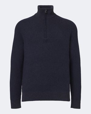 Bogner Dwayne Wool And Cashmere Half-Zip Sweater - Blue