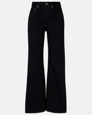Acne Studios Jeans Rectos 2021F De Tiro Medio - Negro