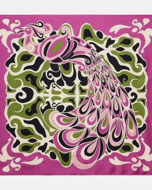La DoubleJ Printed Silk Twill Scarf - Purple
