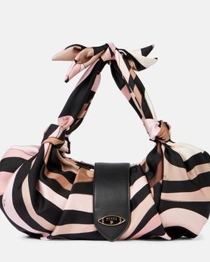 PUCCI Small Twill Shoulder Bag - Black