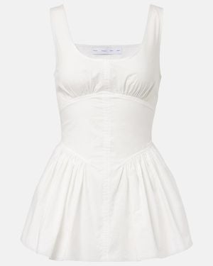 Proenza Schouler Label Bader Cotton-Blend Poplin Top - White