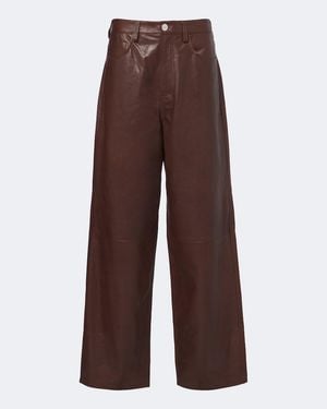 Rohe Leather Wide-Leg Pants - Brown