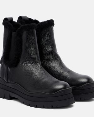 Bogner Arosa Shearling-Lined Leather Chelsea Boots - Black