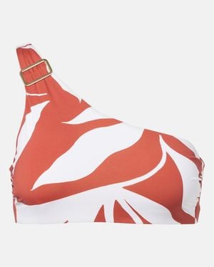 Max Mara Argenta Printed One-Shoulder Bikini Top - Red