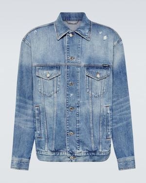 Dolce & Gabbana Distressed Denim Jacket - Blue