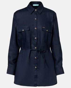 Melissa Odabash Hemd Ariel Aus Leinen - Blau