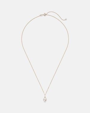 STONE AND STRAND Essential 18Kt Necklace With Pearl - White