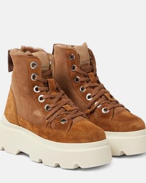 Inuikii Matilda Shearling-Lined Suede Boots - Brown