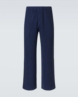 Homme Plissé Issey Miyake Tailored Pleats 1 Straight Trousers - Blue
