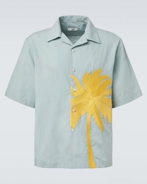 Commas Camicia Bowling Con Ricamo - Blu