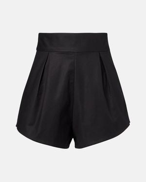 Adriana Degreas High-Rise Cotton-Blend Shorts - Black