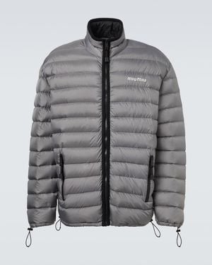 Miu Miu Panelled Down Jacket - Grey