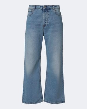 Ami Paris Faded Wide-Leg Jeans - Blue