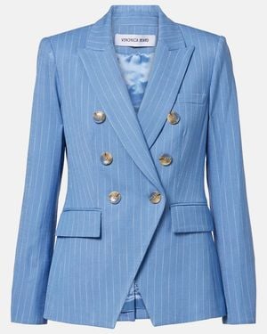 Veronica Beard Miller Pinstripe Blazer - Blue