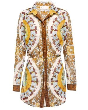 Tory Burch Belted Cotton Top - Metallic