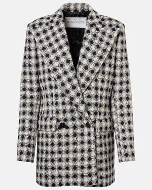 Nina Ricci Double-Breasted Tweed Blazer - Black