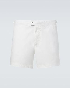 Tom Ford Logo Swim Trunks - White
