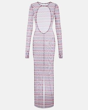 Bananhot Renne Printed Cotton Maxi Dress - Purple