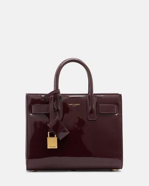 Saint Laurent Bolso Sac De Jour Nano De Charol - Morado