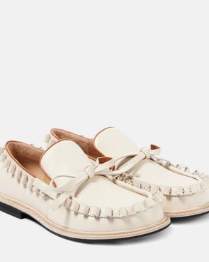 JW Anderson Ruffled Leather Moccasins - White