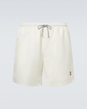 Brunello Cucinelli Logo Swim Trunks - White