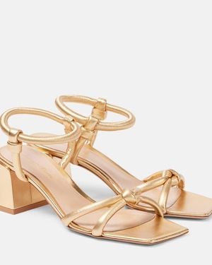 Gianvito Rossi Juno 55 Leather Sandals - Metallic
