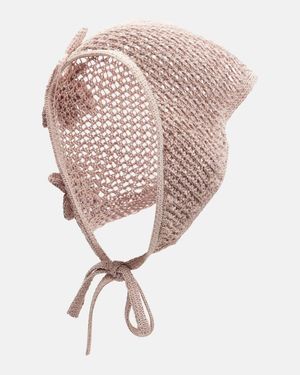 Bananhot Crochet Floral-Applique Scarf - Pink