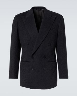 Saman Amel Camel Hair Blazer - Blue