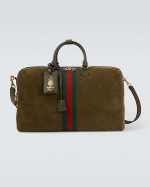 Gucci Savoy Medium Suede Duffel Bag - Green