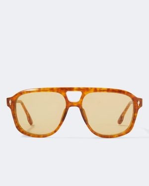 Jacques Marie Mage Leonard Navigator Sunglasses - Brown
