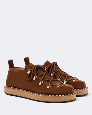 Loewe Rivet Studded Suede Shoes - Brown