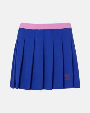 Versace Minirock Medusa Aus Baumwoll-Pique - Blau